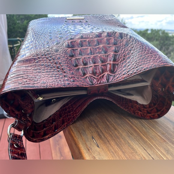 Brahmin SET EUC Large Amelia Tote and NWT Modern Wallet in PECAN Melbourne - Picture 14 of 17